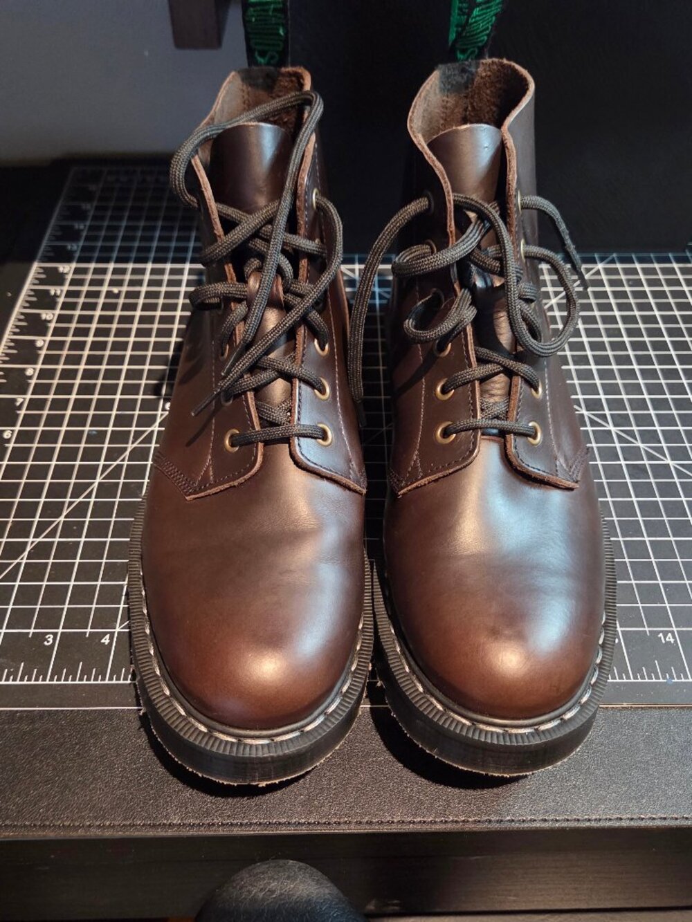 Brown "Greasy" 6 Eye Astronaut Boot Size UK 8/US 9
